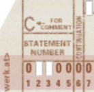 Closeup of left side of Fortran punch card