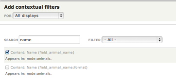 Adding the name filter