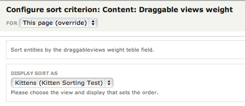 Select the sorting view to control the order