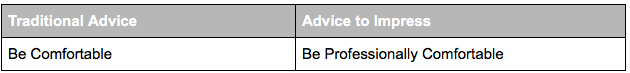 Be Professionally Comfortable